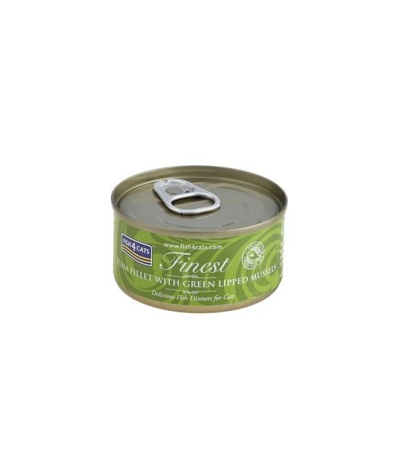 FISH4CATS UMIDO GATTO TONNO E COZZE NEOZELANDESI TUNA WITH LIPPED 70 GR