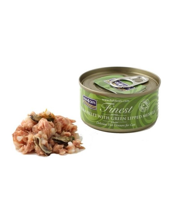 FISH4CATS UMIDO GATTO TONNO E COZZE NEOZELANDESI TUNA WITH LIPPED 70 GR