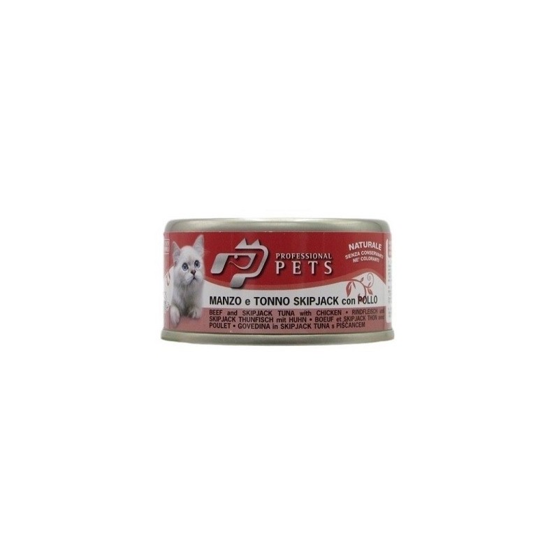 PROFESSIONAL PETS GATTO MANZO, TONNO E POLLO 70 GR