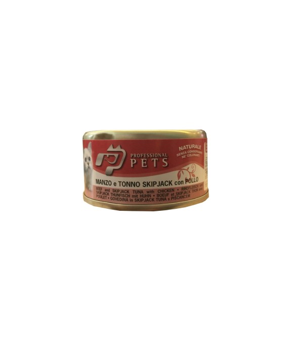 PROFESSIONAL PETS GATTO MANZO, TONNO E POLLO 70 GR