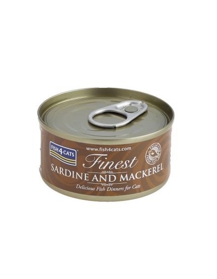 FISH4CATS FILETTI DI SARDINE CON SGOMBRO GATTO 70G