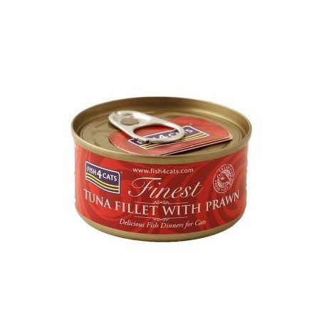 FISH4CATS FILETTI DI TONNO E GAMBERI GATTO 70G