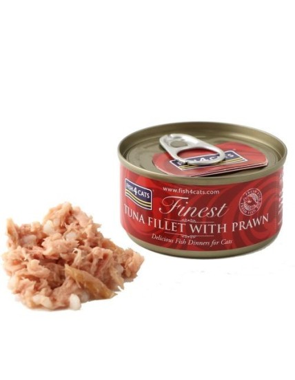 FISH4CATS FILETTI DI TONNO E GAMBERI GATTO 70G