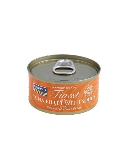 FISH4CATS UMIDO GATTO TONNO E CALAMARI TUNA WITH SQUID 70 GR