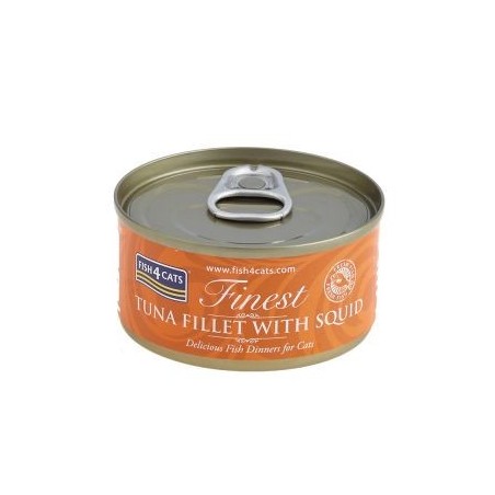 FISH4CATS UMIDO GATTO TONNO E CALAMARI TUNA WITH SQUID 70 GR