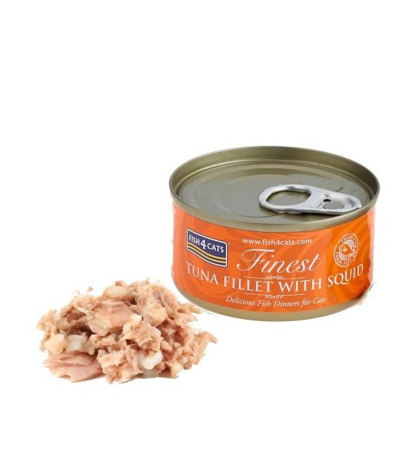 FISH4CATS UMIDO GATTO TONNO E CALAMARI TUNA WITH SQUID 70 GR