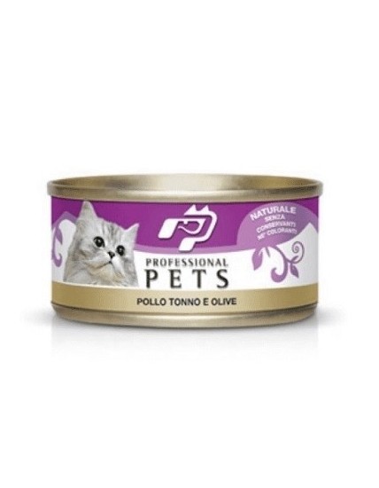 PROFESSIONAL PETS GATTO POLLO, TONNO E OLIVE 70 GR