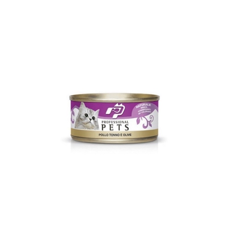 PROFESSIONAL PETS GATTO POLLO, TONNO E OLIVE 70 GR