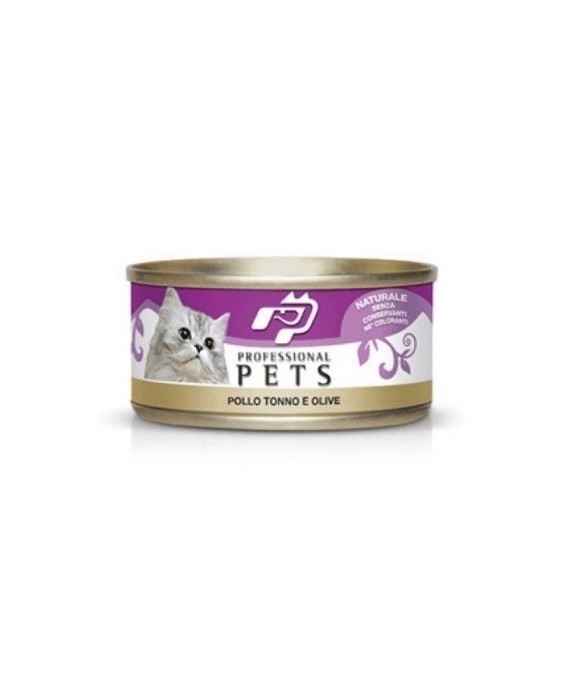 PROFESSIONAL PETS GATTO POLLO, TONNO E OLIVE 70 GR