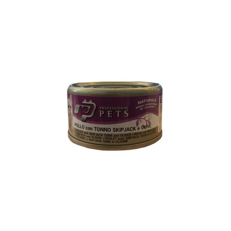 PROFESSIONAL PETS GATTO POLLO, TONNO E OLIVE 70 GR