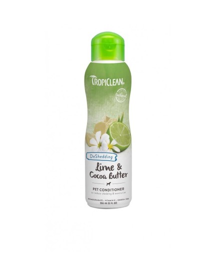 TROPICLEAN DESHEDDING CONDITIONER SHAMPOO PER CANI LIME E COCOA BUTTER 355 ml