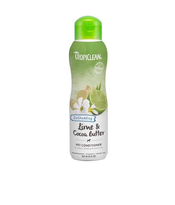 TROPICLEAN DESHEDDING CONDITIONER SHAMPOO PER CANI LIME E COCOA BUTTER 355 ml