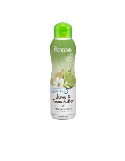 TROPICLEAN DESHEDDING CONDITIONERSHAMPOO PER CANI LIME E COCOA BUTTER 355 ml