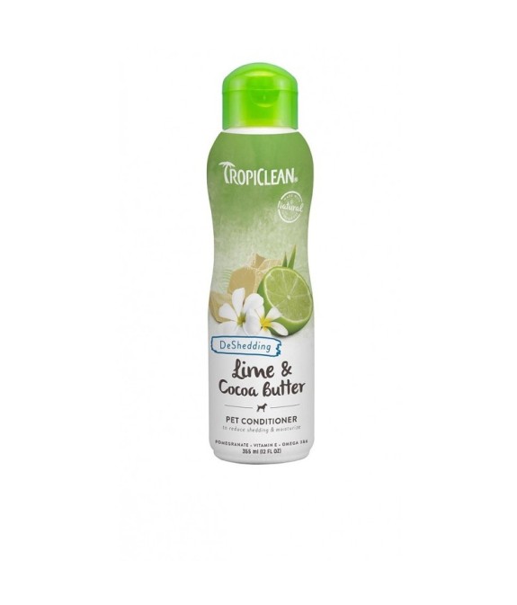 TROPICLEAN DESHEDDING CONDITIONERSHAMPOO PER CANI LIME E COCOA BUTTER 355 ml