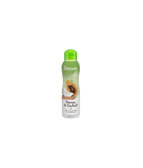 TROPICLEAN LUXURY SHAMPOO PER CANI COCCO E PAPAYA 355 ml