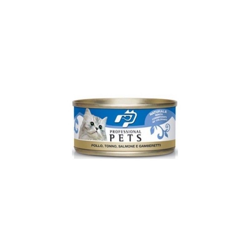 PROFESSIONAL PETS UMIDO GATTO POLLO, TONNO, SALMONE E GAMBERETTI 70 GR