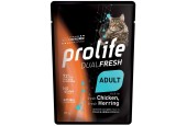 PROLIFE GATTO DUALFRESH ADULT POLLO E ARINGA  85GR UMIDO