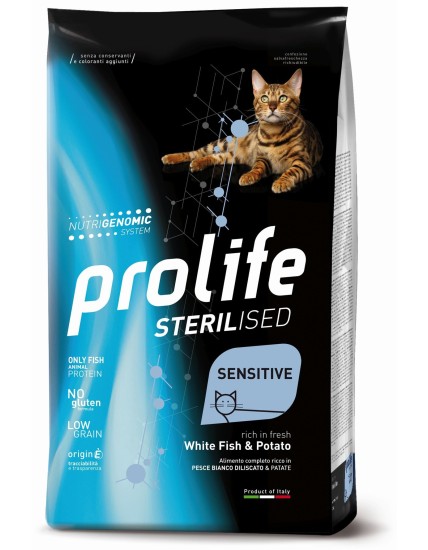 PROLIFE GATTO STERILISED ADULT PESCE BIANCO E PATATE 1.5KG