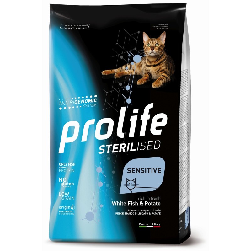 PROLIFE GATTO STERILISED ADULT PESCE BIANCO E PATATE 1.5KG