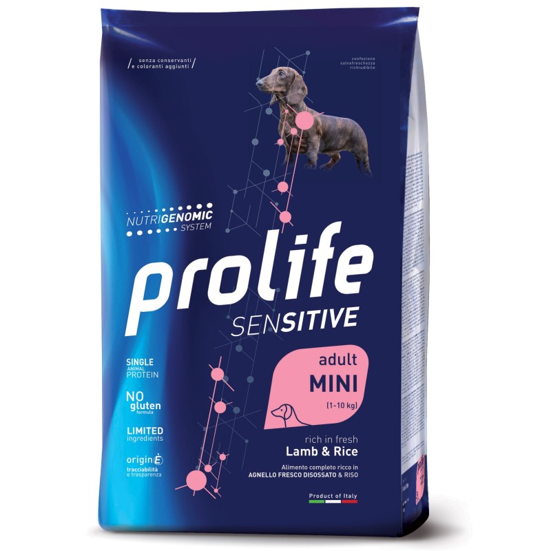 PROLIFE GRAINFREE SENSITIVE MINI AGNELLO E RISO  2 KG