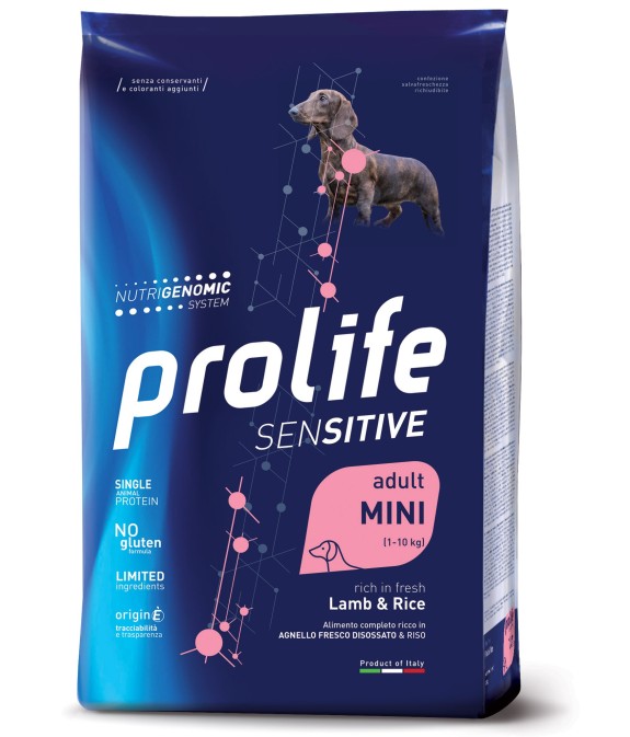 PROLIFE GRAINFREE SENSITIVE MINI AGNELLO E RISO  2 KG