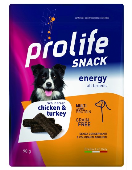 PROLIFE SNACK ENERGY POLLO E TACCHINO 90 GR