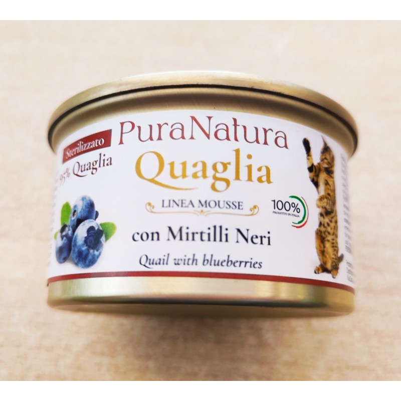 DALLA GRANA UMIDO GATTO MOUSSE QUAGLIA E MIRTILLI STERILIZZATI