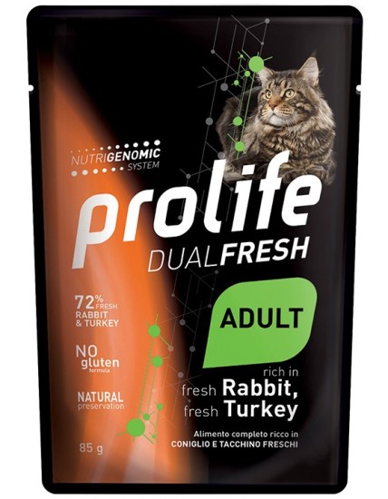 PROLIFE GATTO DUALFRESH CONIGLIO E TACCHINO UMIDO 85g