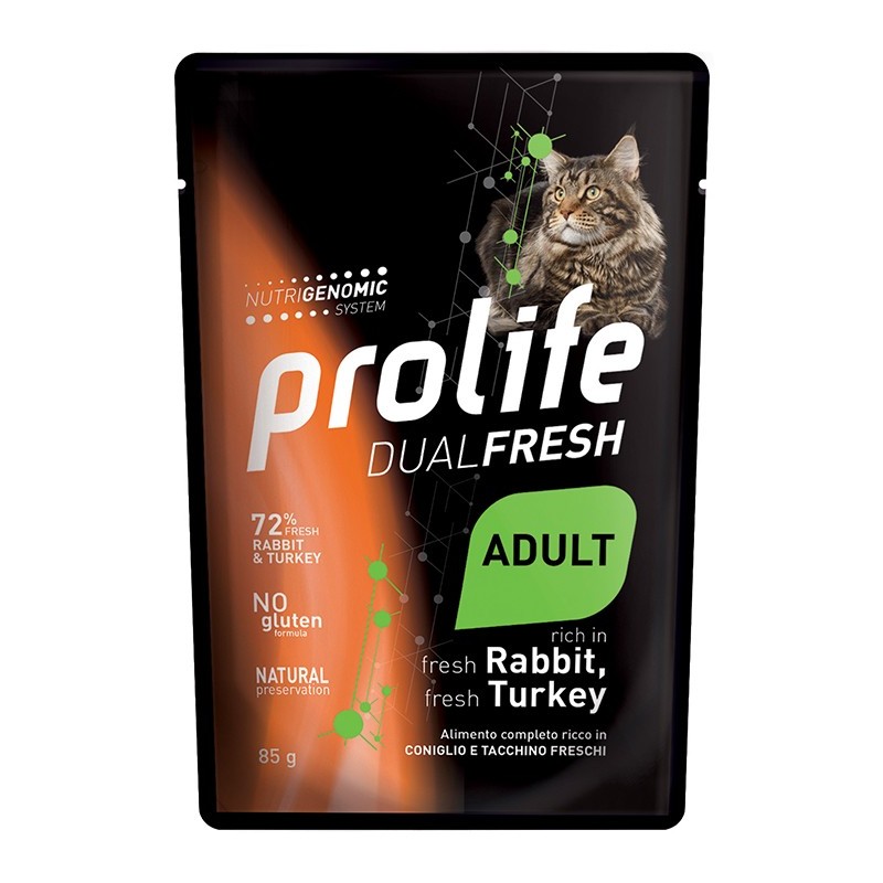 PROLIFE GATTO DUALFRESH CONIGLIO E TACCHINO UMIDO 85g