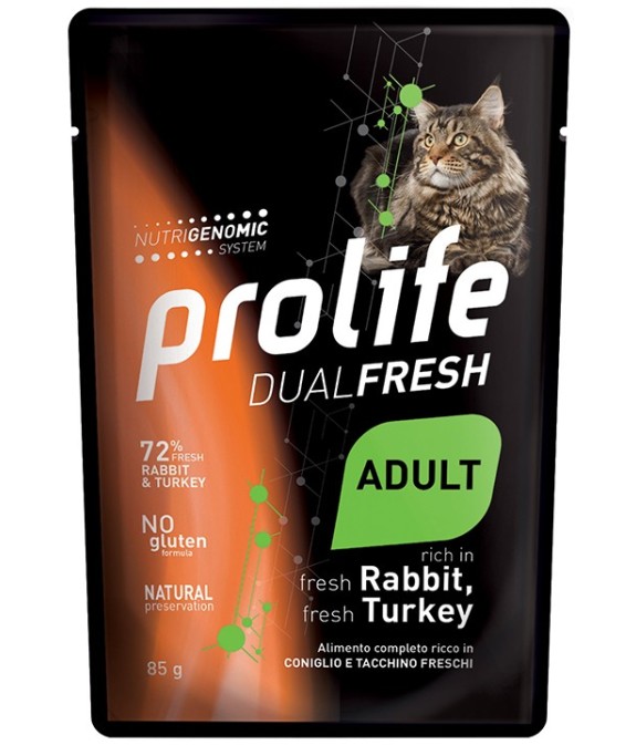 PROLIFE GATTO DUALFRESH CONIGLIO E TACCHINO UMIDO 85g