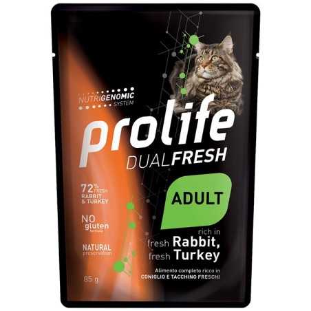 PROLIFE GATTO DUALFRESH CONIGLIO E TACCHINO UMIDO 85g