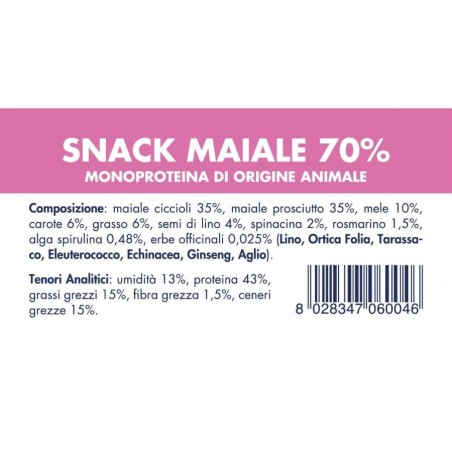 VET LINE SNACK AL MAIALE 80 GR