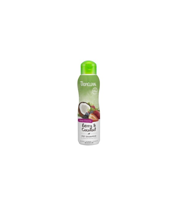 TROPICLEAN BERRY E COCONUT  DEEP CLEANING SHAMPOO PER CANI COCCO E MIRTILLO 355 ml