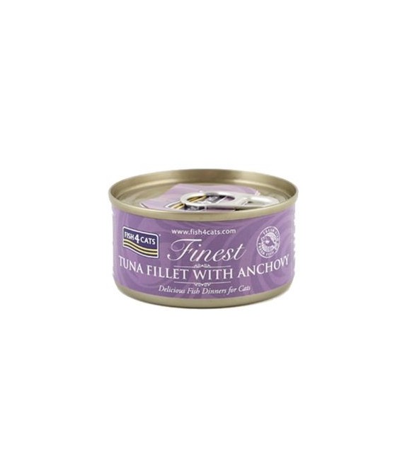 FISH4CATS UMIDO GATTO TONNO E ACCIUGHE TUNA WITH ANCHOVY 70 GR