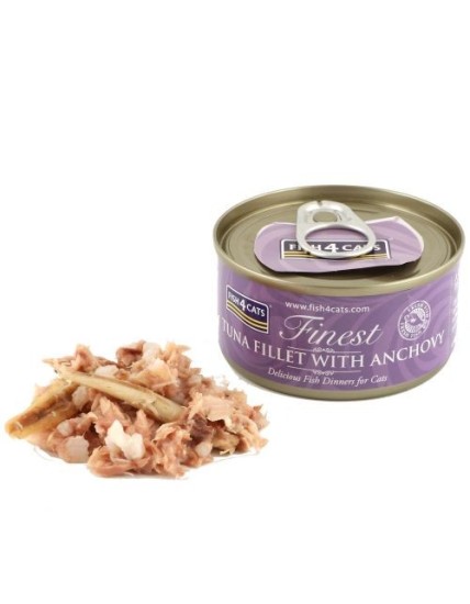 FISH4CATS UMIDO GATTO TONNO E ACCIUGHE TUNA WITH ANCHOVY 70 GR