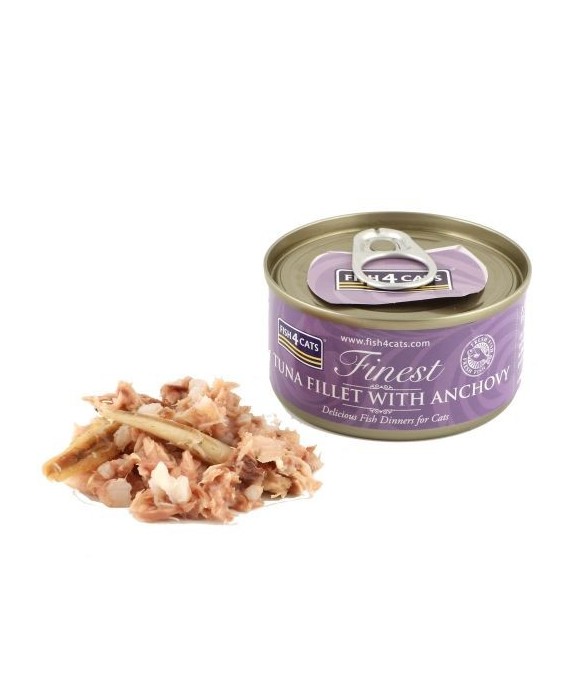 FISH4CATS UMIDO GATTO TONNO E ACCIUGHE TUNA WITH ANCHOVY 70 GR