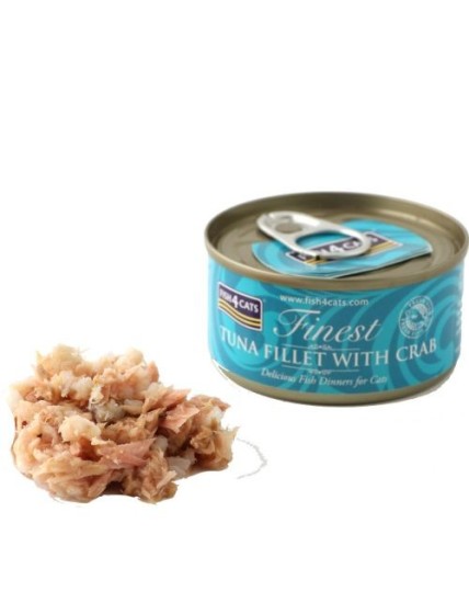 FISH4CATS UMIDO GATTO TONNO E GRANCHIO TUNA WITH CRAB70 GR