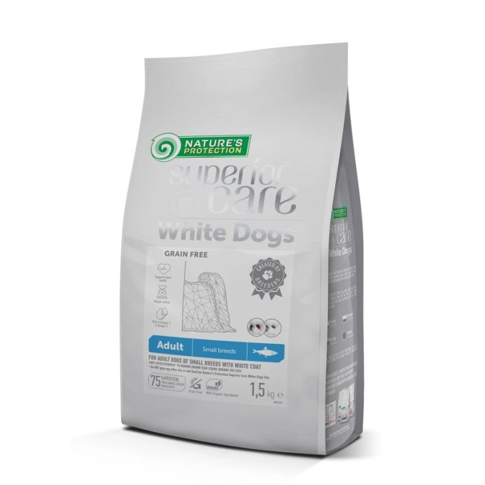 NATURE’S PROTECTION SUPERIOR CARE ARINGA WHITE DOGS ADULT 1,5KG- (MINI SMALL 1-10KG)